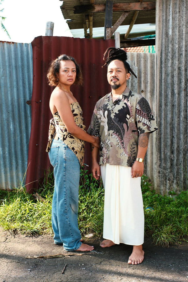 Green Batik Shirt @ Green scarf